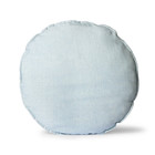 HK-living Cojín de asiento Lino Redondo textil azul hielo Ø60cm