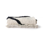 HK-living Bedspread Throw Tufted black and white textile 130x170cm