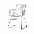 HK-living Sedia da pranzo Wire argento cromato 72x56x86cm
