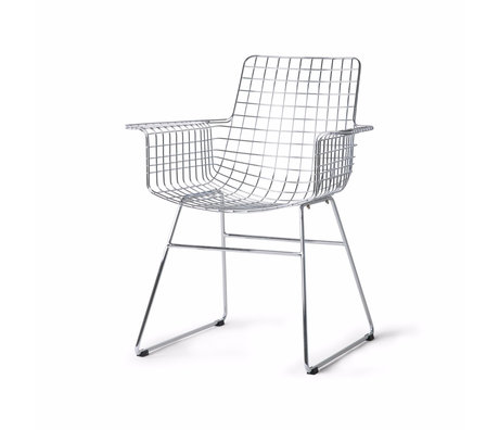 HK-living Silla de comedor Wire plateado cromado 72x56x86cm