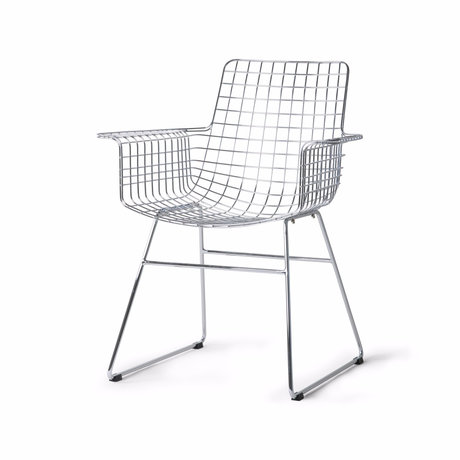 HK-living Dining chair Wire silver chrome 72x56x86cm