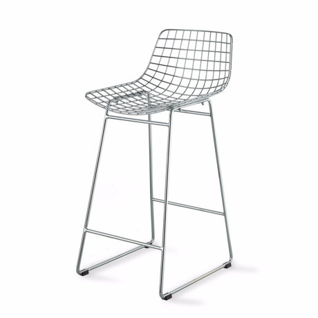 HK-living Bar chair Wire silver chrome 42x47x89cm