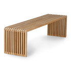 HK-living Bank Lattenrost braunes Holz 160x43x45cm