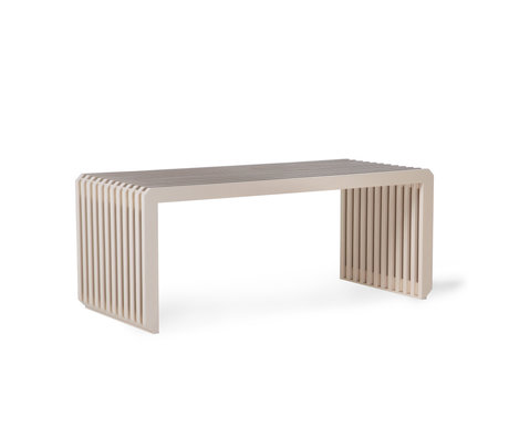 HK-living Banco de listones de madera beige 96x43x38cm