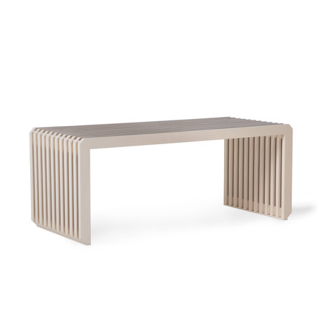 HK-living Banco de listones de madera beige 96x43x38cm