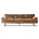 HK-living Sofa 4-seater Retro Velvet Corduroy rust brown textile 245x94x83cm