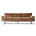 HK-living Sofa 4-Sitzer Retro Velvet Cord rostbraunes Textil 245x94x83cm