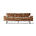 HK-living Sofa 3-pers. Retro fløjl Corduroy rustbrun tekstil 225x94x83cm