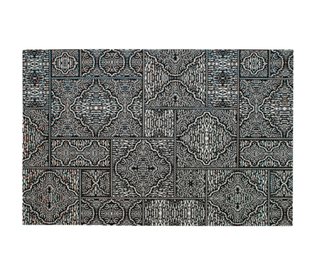 WOOOD Alfombra Renna negro blanco pes algodon 200x300cm