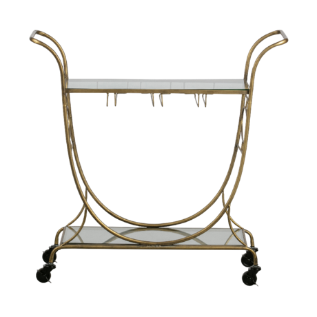 BePureHome Chariot Decadent Métal Doré 24x70x15cm