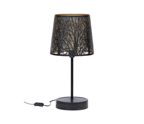 WOOOD Lampe à poser Keto métal doré noir 56x28x28cm