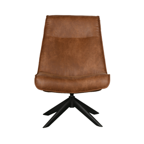 WOOOD Draaifauteuil Skyler cognac kunst tom 94x67x85cm