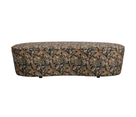 BePureHome Bankje Macaroni bouquet fluweel noir 42x162x80cm