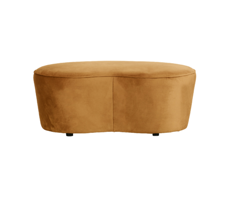 BePureHome Bankje Maccheroni mosterd fluweel 42x110x79cm