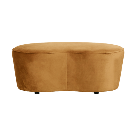 BePureHome Bankje Maccheroni mosterd fluweel 42x110x79cm