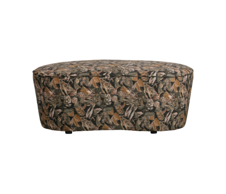 BePureHome Bankje Macaroni bouquet black fluweel 42x110x79cm