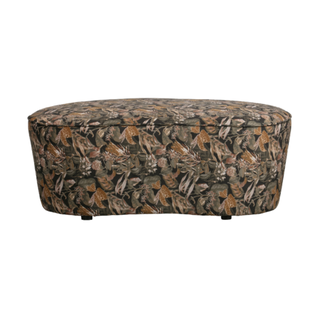 BePureHome Bankje Maccheroni bouquet nero fluweel 42x110x79cm