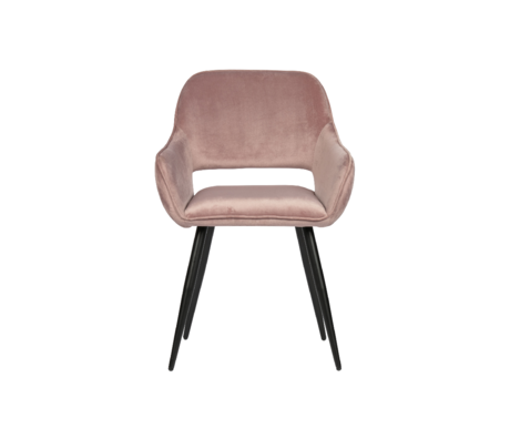 WOOOD Stoel Jelle lichtroze fluweel set van 2 80x60x57cm