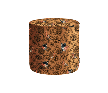 WOOOD Poef Sara terciopelo estampado fenix 46x46x46cm