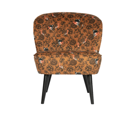 WOOOD Fauteuil Sara velours imprimé fenix 71x59x70cm