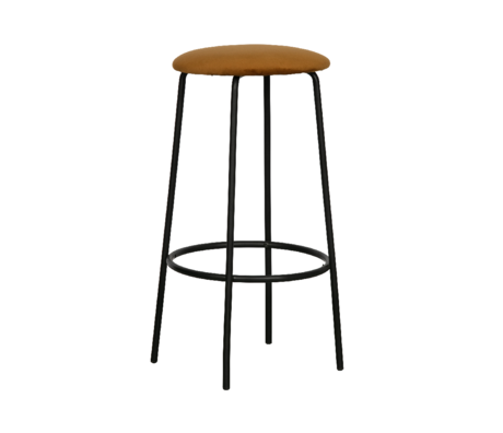 WOOOD Barkruk Mina okergeel velluto gepoedercoat acciaio 76x52x52cm