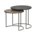 WOOOD Bijzettafels Fara métal noir antique ensemble de 2 51x55x55/46x49x49cm