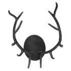 WOOOD Decoratie bois de cerf métal noir 50x34x32cm