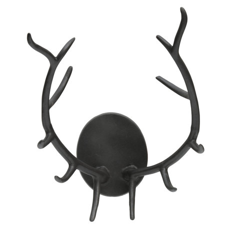 WOOOD Decoratie Gewei Antler zwart metaal 50x34x32cm