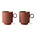 HK-living Coffee Mug Set of 2 Bold and Plain Ceramic Terra 10.5 x 7.7 x 9 cm