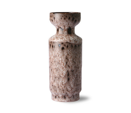 HK-living Vase rétro céramique marron lave 9x9x25cm