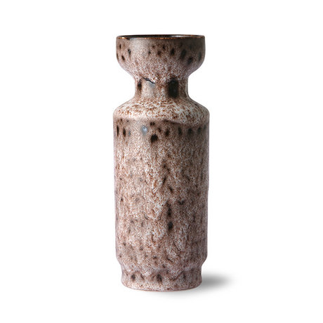 HK-living Vase rétro céramique marron lave 9x9x25cm