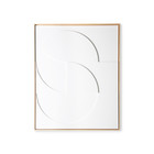 HK-living Cuadro de arte panel de arte en relieve enmarcado blanco D grande 80x4x100cm