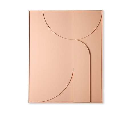 HK-living Kunstramme maleri indrammet relief kunstpanel Peach B ekstra stor 100x4x123cm
