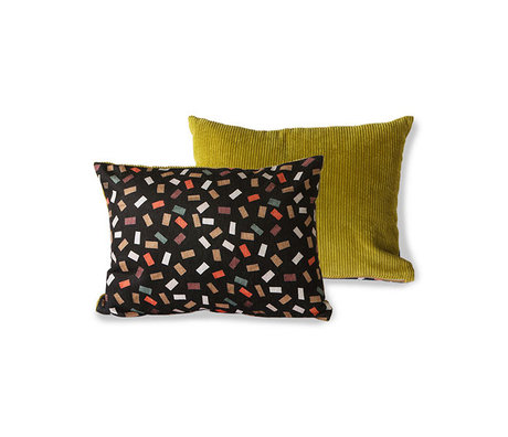 HK-living Pillow Doris for HKliving Flakes printed ribbed textile 30x40cm