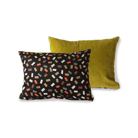 HK-living Pillow Doris for HKliving Flakes printed ribbed textile 30x40cm