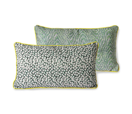 HK-living Pillow Doris for Hkliving green printed textile 35x60cm