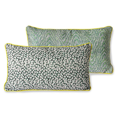 HK-living Cuscino Doris per tessuto stampato verde Hkliving 35x60cm