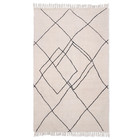 HK-living Tapis zigzag noir et blanc en coton tissé à la main 150x240cm