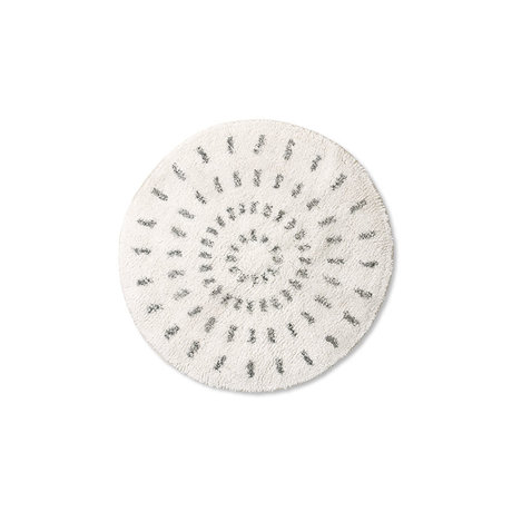 HK-living Bath mat carpet around swirls cotton 80x80x1cm