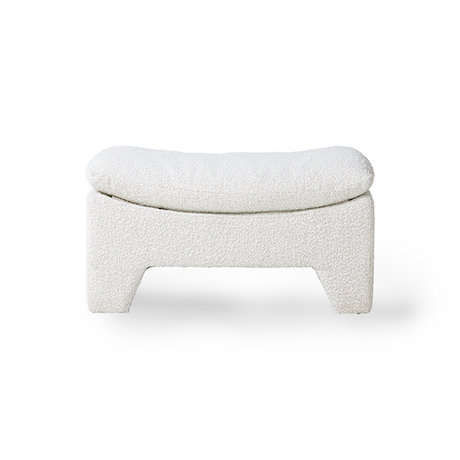 HK-living Hocker Ottomane Retro Lounge Bloucle Creme 82x51x45cm