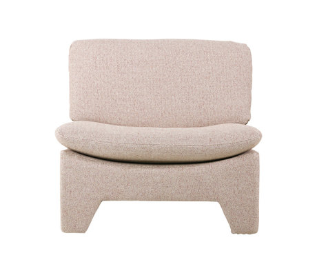 HK-living Fauteuil Retro Lounge Boucle polyester acrylique chiné rose 82x84x76cm