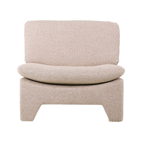 HK-living Fauteuil Retro Lounge Boucle polyester acrylique chiné rose 82x84x76cm