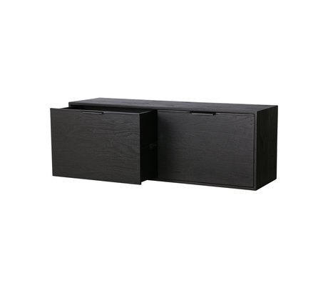 HK-living Module d'armoire élément de tiroir B noir 100x30x36cm