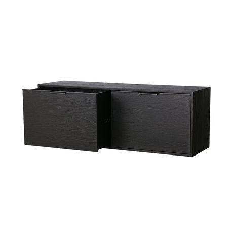 HK-living Module d'armoire élément de tiroir B noir 100x30x36cm