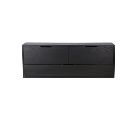 HK-living Module d'armoire élément de tiroir D noir 100x30x36cm