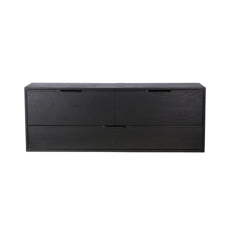 HK-living Module d'armoire élément de tiroir D noir 100x30x36cm