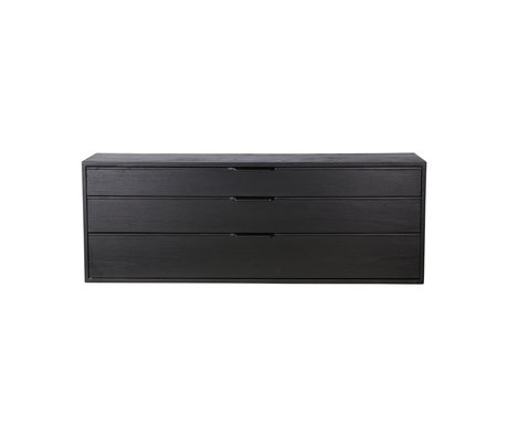 HK-living Elemento cassetto modulo armadio E nero 100x30x36cm