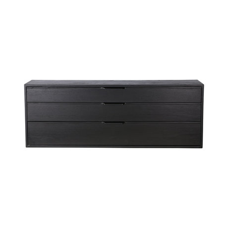 HK-living Cabinet module drawer element E black 100x30x36cm