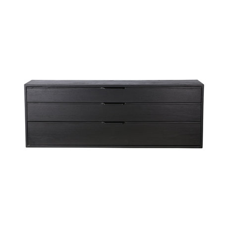 HK-living Module d'armoire élément de tiroir E noir 100x30x36cm