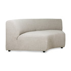 HK-living Sofa element Jax round Ted stone textile 150x95x74cm